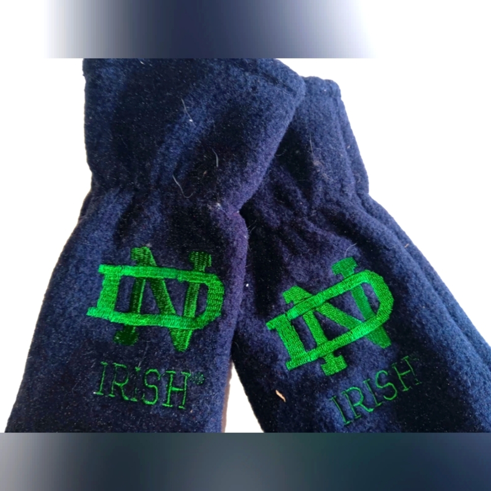 WOMAN'S NOTRE DAME NCAA, FLEECE LOGO NAVY  GLOVES O/S